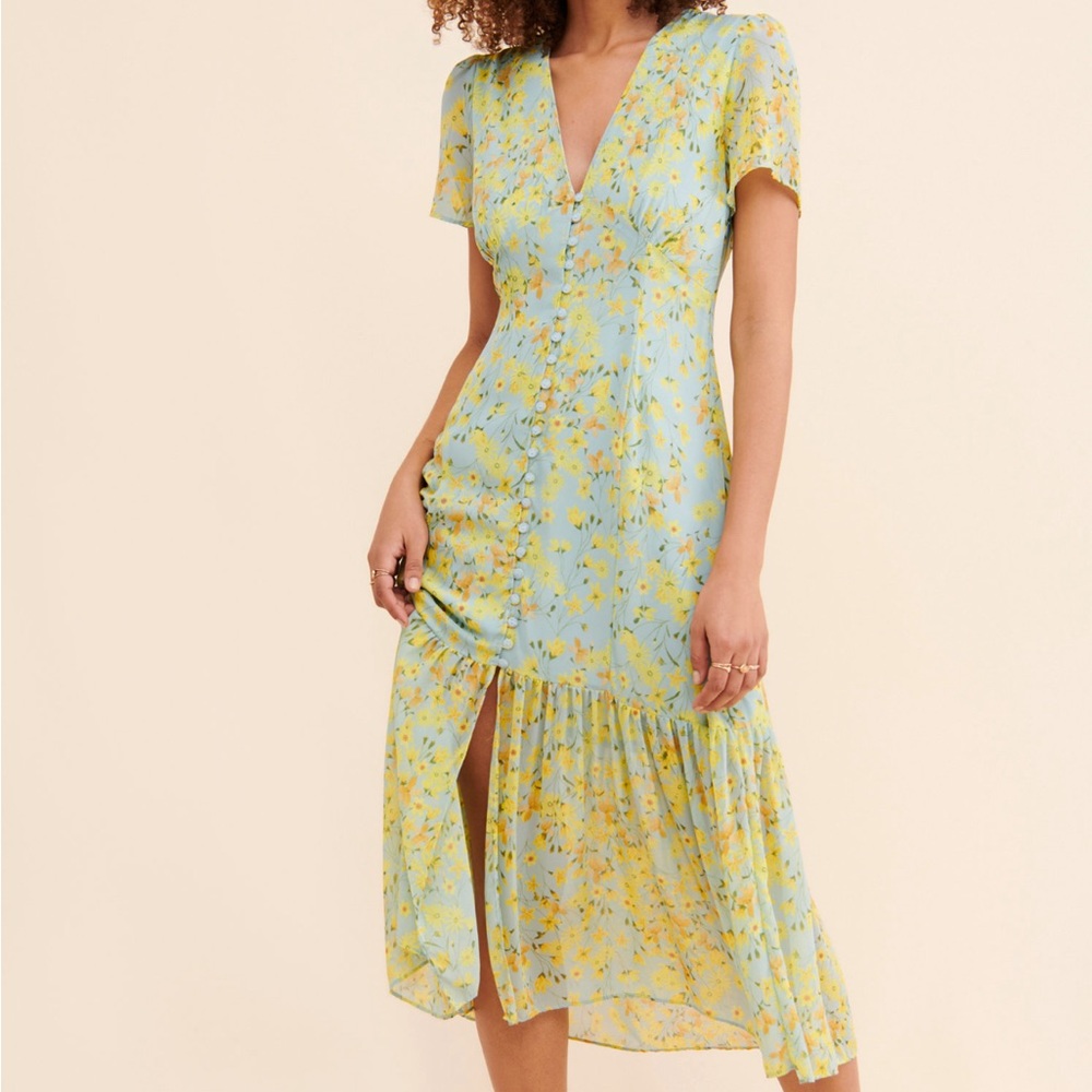 Lost + Wander Daisy Fields Ruffle Midi Dress